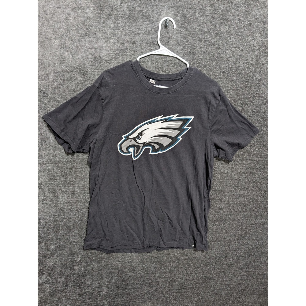 47 Brand NFL Philadelphia Eagles Graphic T-Shirt Mens XL Charcoal Grey Cotton